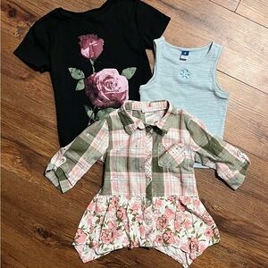 Girls Flower Shirts Bundle